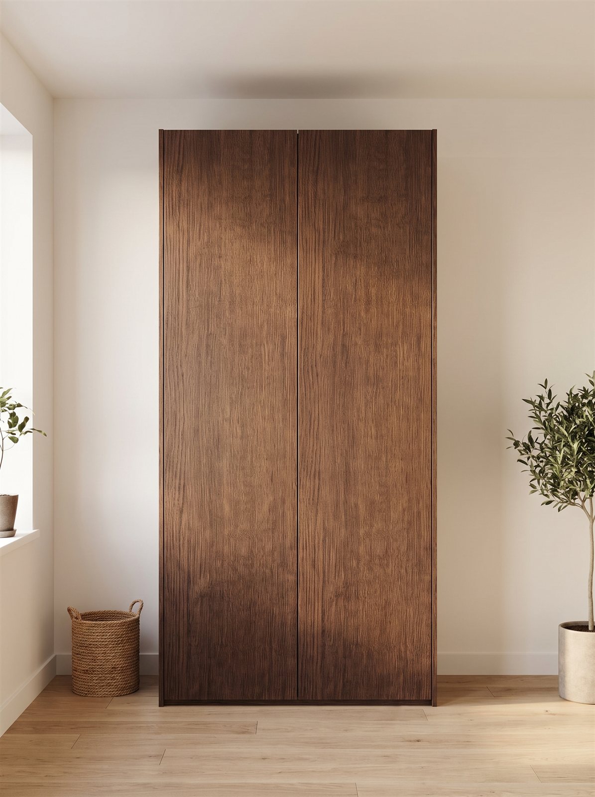 Cocoa Oak fronten voor IKEA PAX 100×201 cm — visualisatie