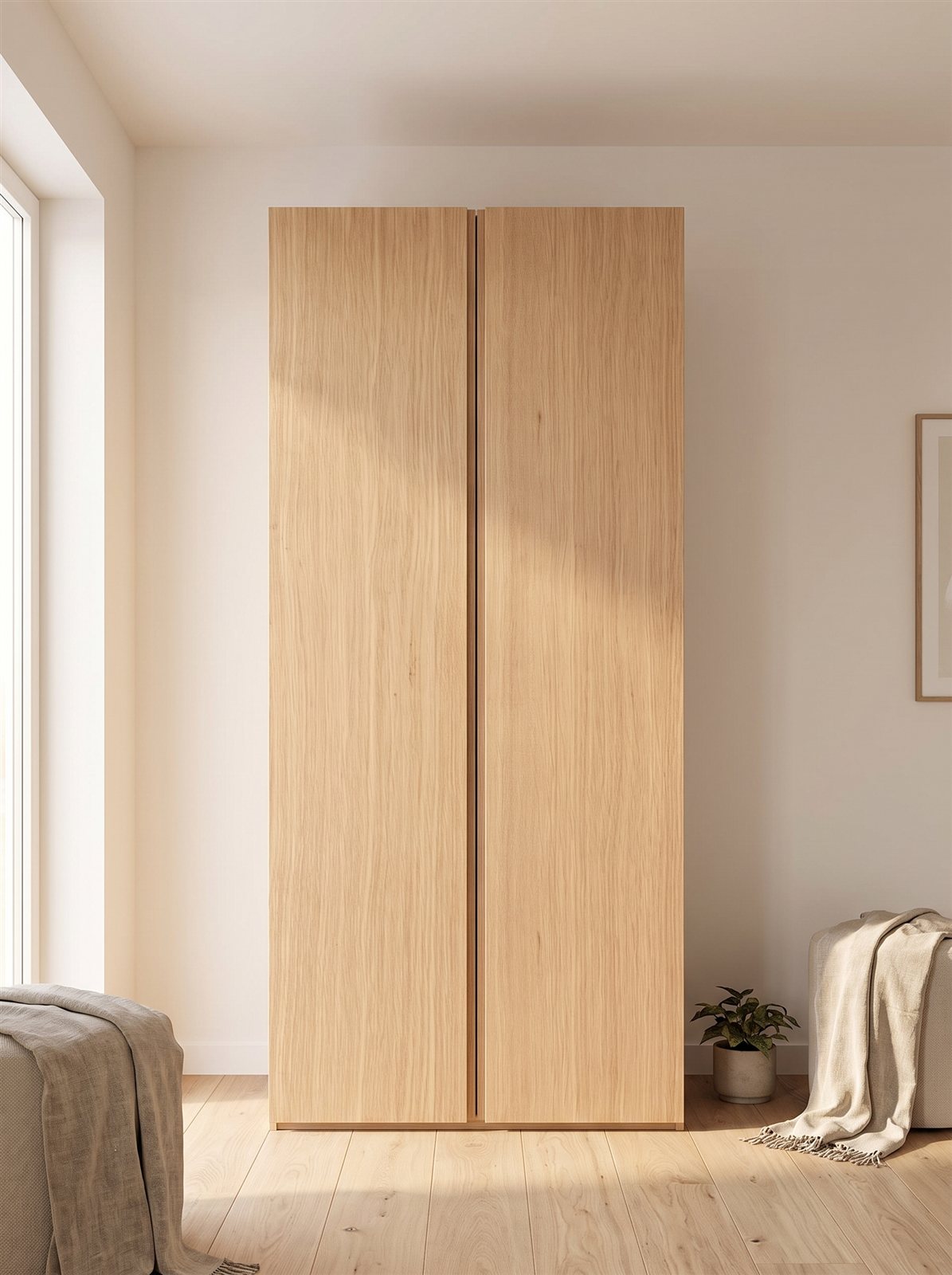 Porcelain Oak fronten voor IKEA PAX 100×201 cm — visualisatie