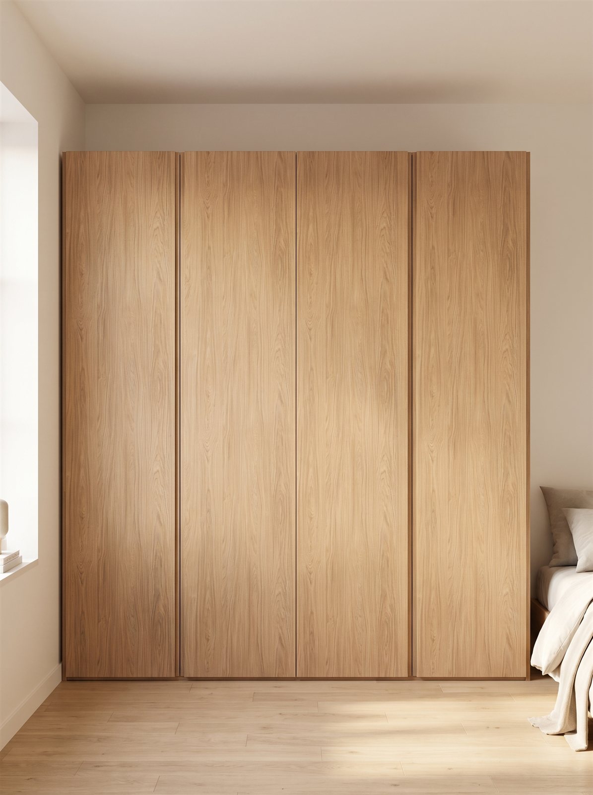 Linen Oak fronten voor IKEA PAX 200×201 cm — visualisatie