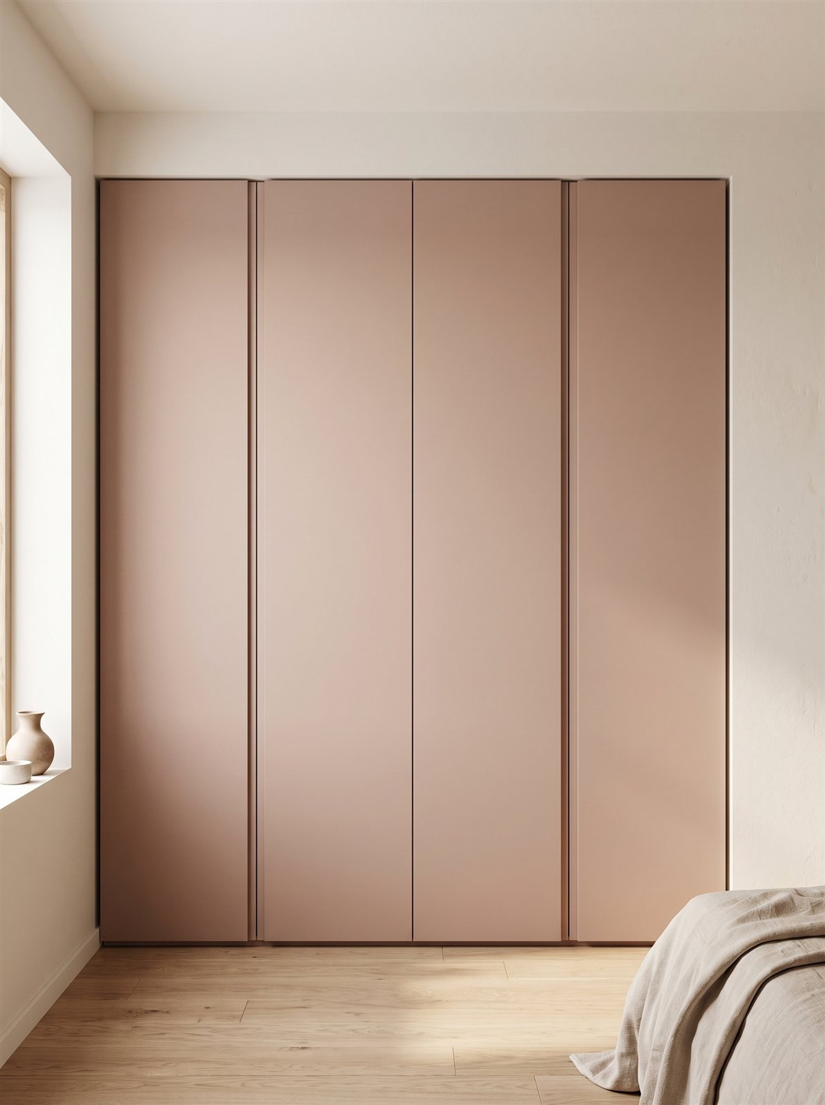 Peach Blush fronten voor IKEA PAX 200×201 cm — visualisatie