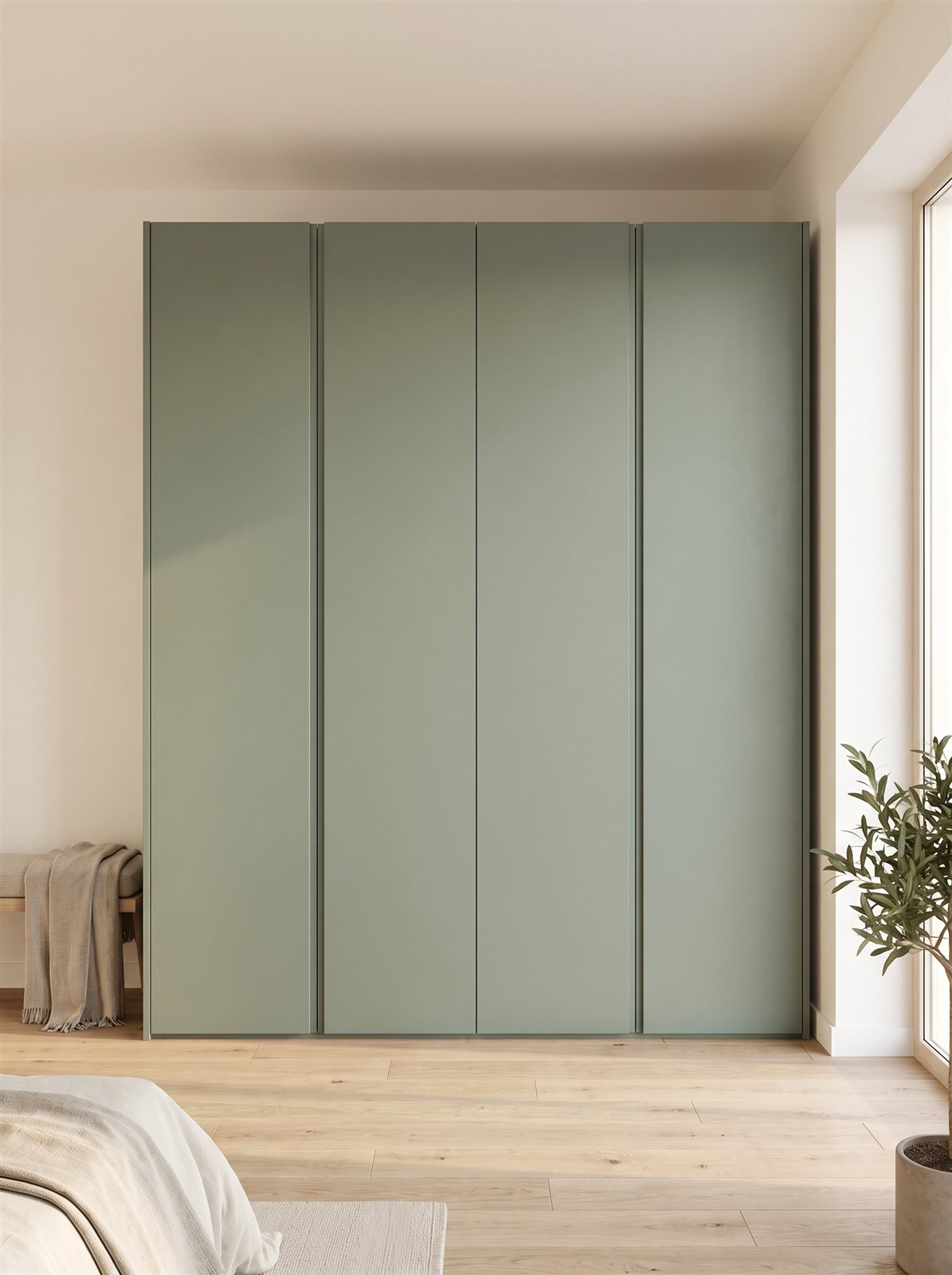 Sage Leaf fronten voor IKEA PAX 200×201 cm — visualisatie