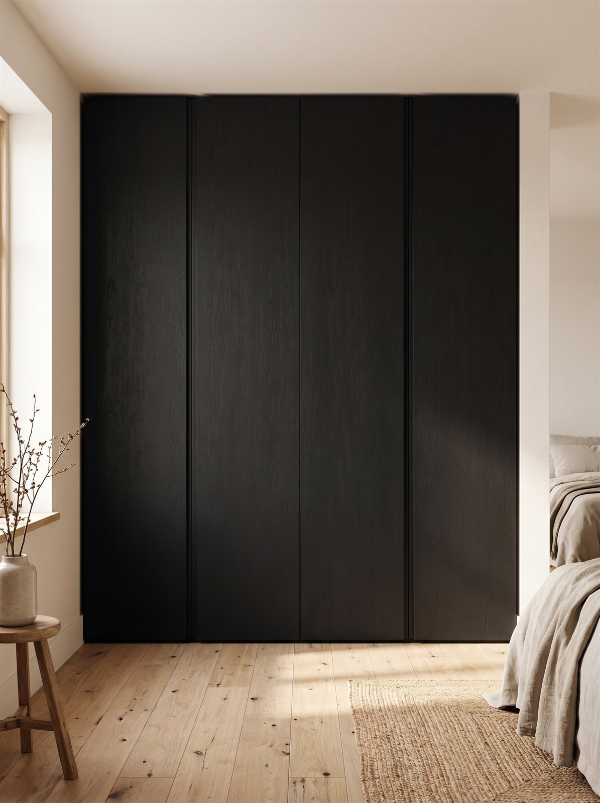 Midnight Oak fronten voor IKEA PAX 200×236 cm — visualisatie
