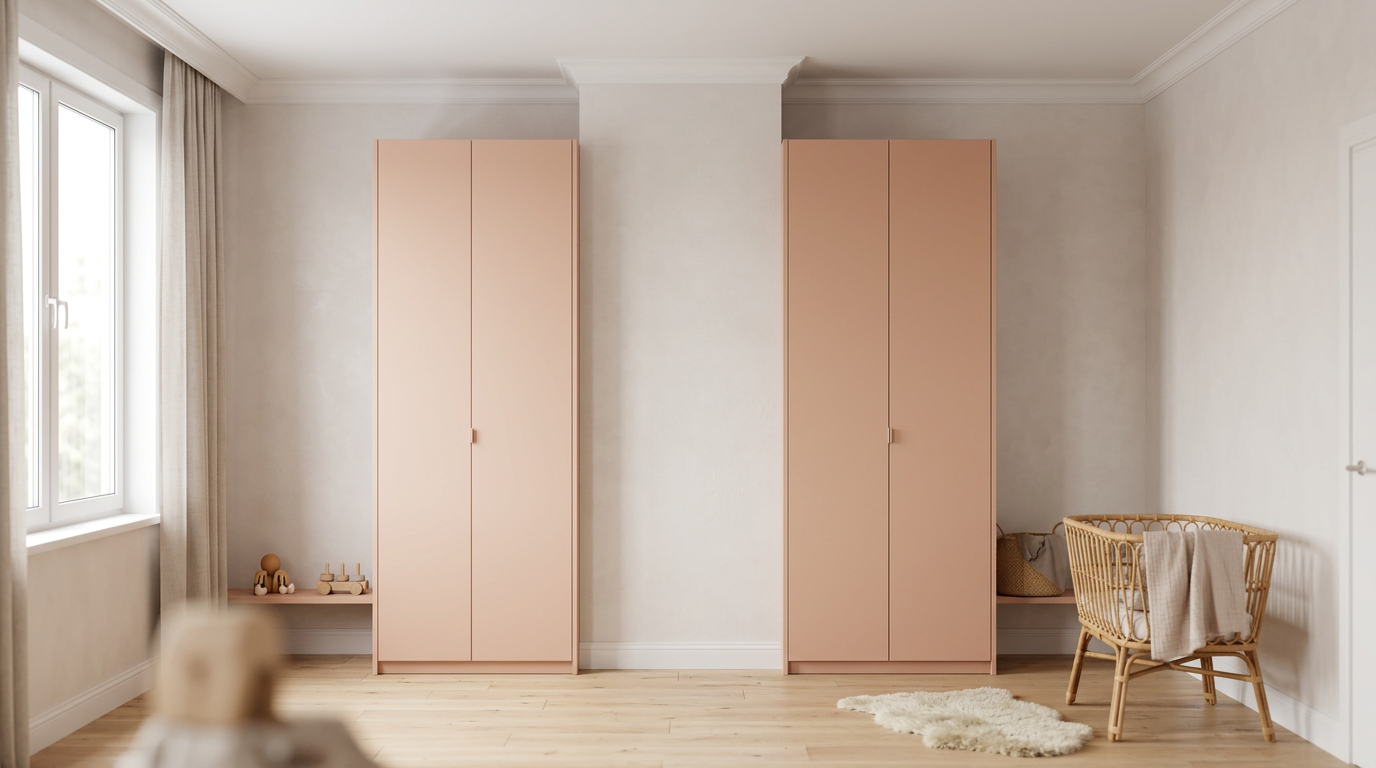 Babykamer in zachte Peach Blush